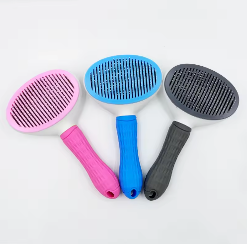 Stainless Steel Pet Hair Brush & Silicone Grooming Comb for Dogs and Cats With Hair Removal Feature!
