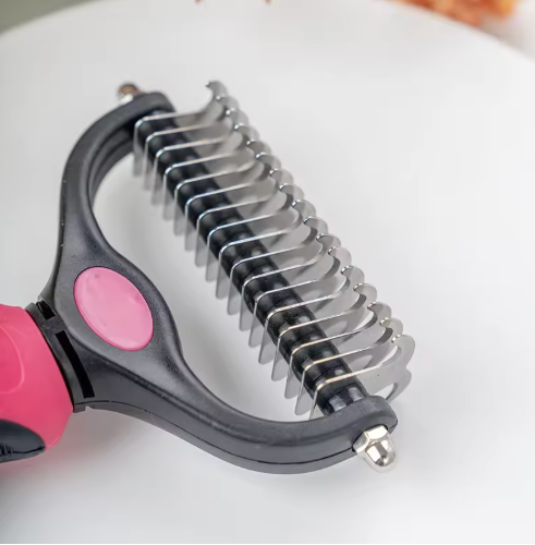 Durable Pet Grooming Slicker Brush for Cats & Dogs (Blue or Pink)