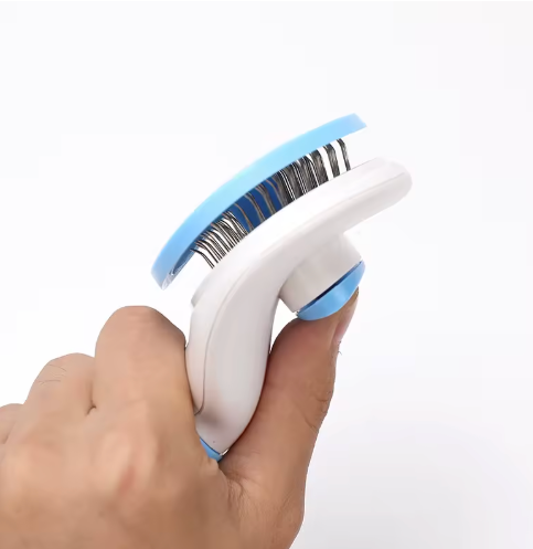 Stainless Steel Pet Hair Brush & Silicone Grooming Comb for Dogs and Cats With Hair Removal Feature!