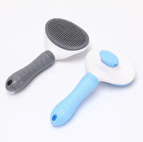 Stainless Steel Pet Hair Brush & Silicone Grooming Comb for Dogs and Cats With Hair Removal Feature!