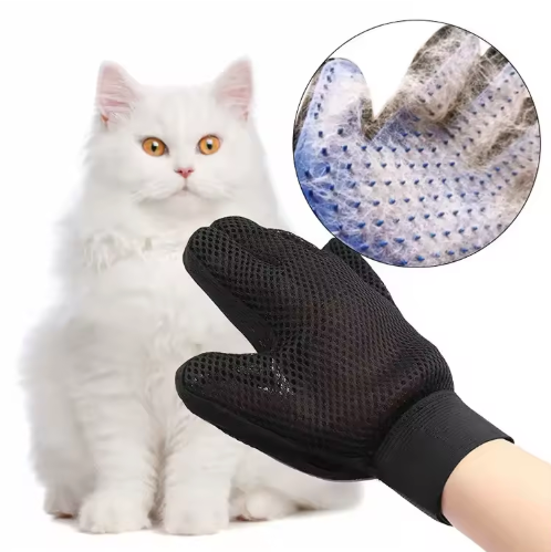 Silicone Pet Grooming Gloves – Easy Hair Removal & Bath Brush for Dogs and Cats