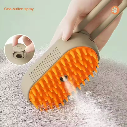 🐾 Premium 3-in-1 Pet Steam / Mist Grooming Brush (for Cats & Dogs)  Transform your pet grooming routine with the 3-in-1 Pet Steam Grooming Brush — a modern, gentler way to brush, detangle, and refresh your pet’s coat all in one tool.
