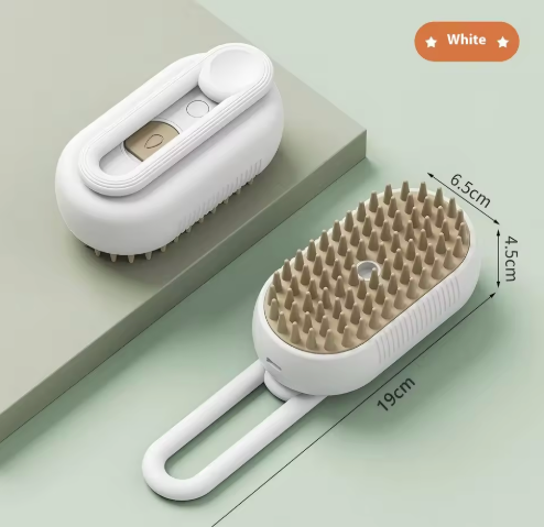 🐾 Premium 3-in-1 Pet Steam / Mist Grooming Brush (for Cats & Dogs)  Transform your pet grooming routine with the 3-in-1 Pet Steam Grooming Brush — a modern, gentler way to brush, detangle, and refresh your pet’s coat all in one tool.